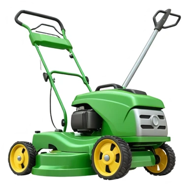 lawn mower with a smile sticker