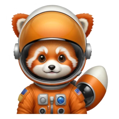 baby cute red panda in astronaut helmet sticker
