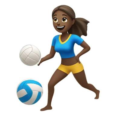 Playing volleyball on the beach  sticker