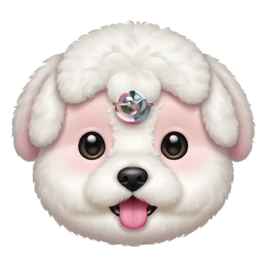 bichon frise face with round head sticker