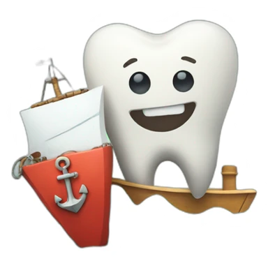 A tooth and a boat anchor sticker