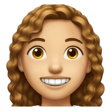 a girl with brown hair with chips instead of front tooth sticker