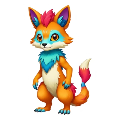 colorful anthro vernid fursona Fakemon  sticker