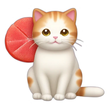 red rice cake mochi cat sticker