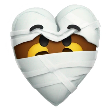 Broken heart with bandage and scares  sticker