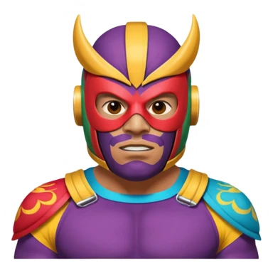 Mexican wrestler portrait, head and shoulders only, colorful luchador mask, muscular collar, confident expression, 3D cartoon, mobile game icon style, clean background, no text, no watermark
 sticker
