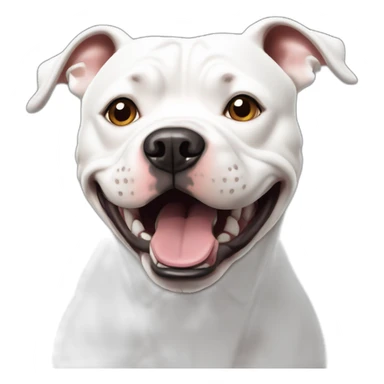 Full white Staffordshire Bull Terrier in shock sticker