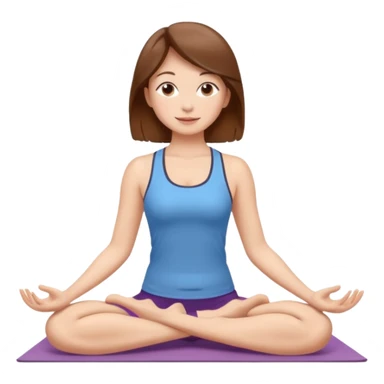 Girl doing yoga brown hair sticker