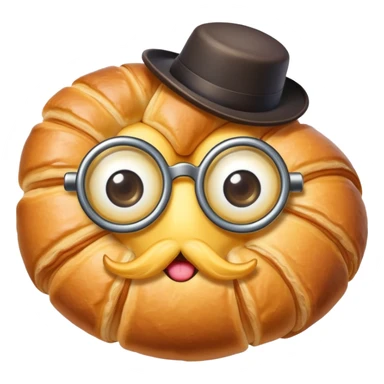 Croissant with a monocle sticker