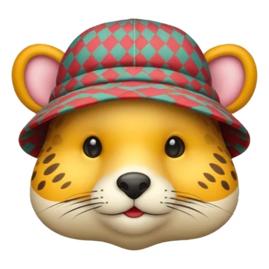 animal wearing patterned hat  sticker