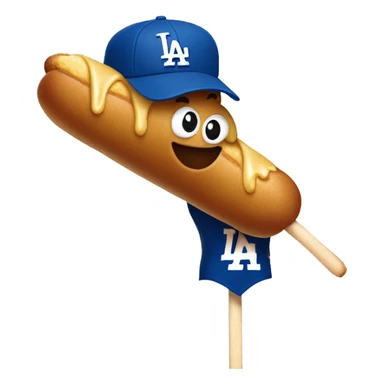Corndog on stick LA dodgers jersey sticker