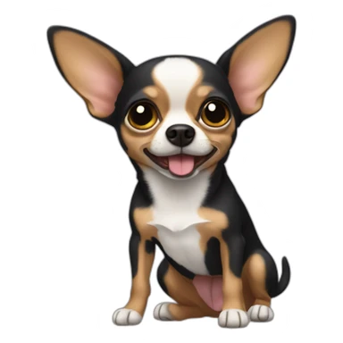 chihuahua negro muy enfadado sticker