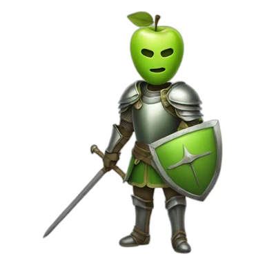 green apple knight with a spear in hand sticker