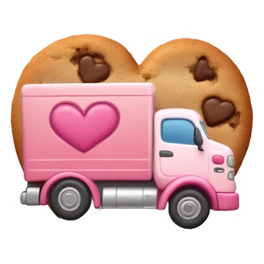 cookie heart with 18 wheeler sticker