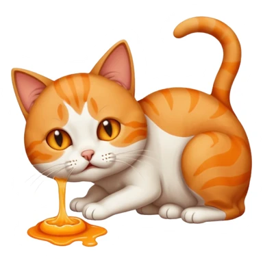 Cat that is vomiting on the floor  sticker