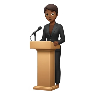 person silhouette speaking from a podium sticker