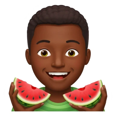 Black man eating watermelon sticker