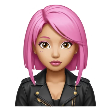 Nicki Minaj pink hair wear leather jacket sticker