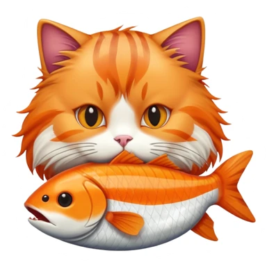 Gato comiendo un pescado sticker