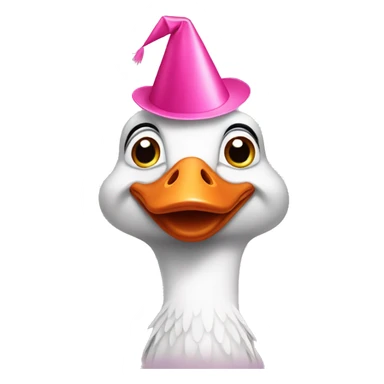 Goose wearing pink party hat  sticker