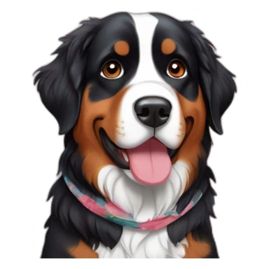 Bernese mountain dog  buttefull cute with bandanna sticker