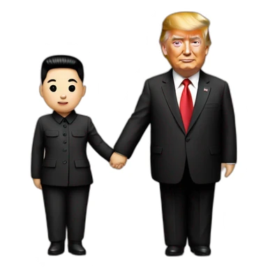 Kim jong un and trump holding hands sticker