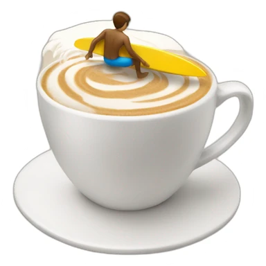 A person surfing in a capuccino  sticker