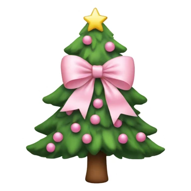 Christmas tree with a baby pink bow sticker