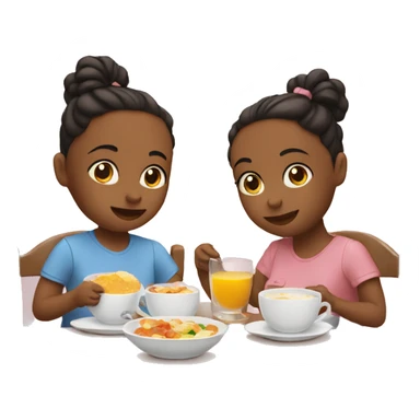 Two Parents have a breakfast with their baby  sticker