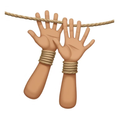 hand letting go a rope fall sticker