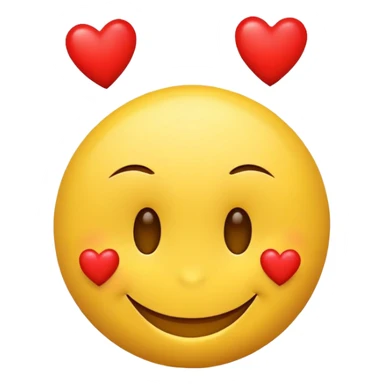 Smiley face with wink and 4 hearts sticker
