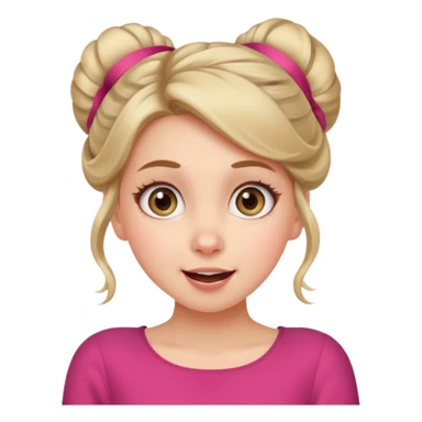 Excited girl with fair up-do can’t wait for something to happen sticker