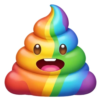 a rainbow poop emoji monster sticker