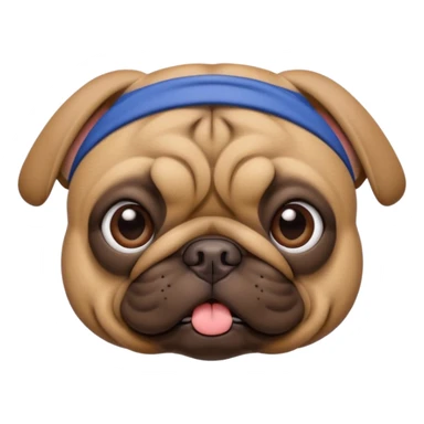 Brown (pug crossed with french bulldog) dog I'd like a 3D emoji sticker