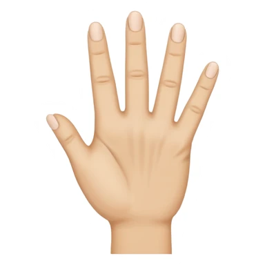 Create a hand emoji showing the back side of the hand and his middle finger is touching his thumb and the other fingers are straight  sticker