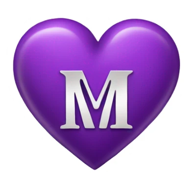 Purple heart with letter M sticker