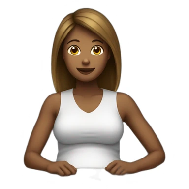 femme enceinte assis a un bureau sticker