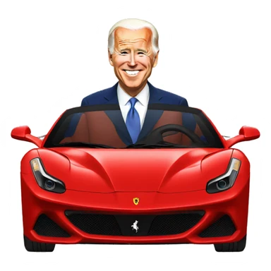 Joe Biden in a Ferrari  sticker