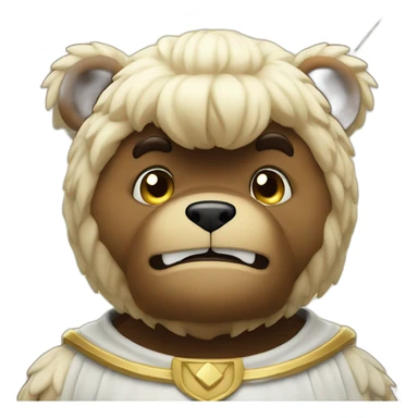 Angry heavenly bear of power sticker