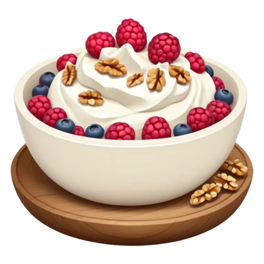 Skyr with smashed berries and peeled walnuts sticker