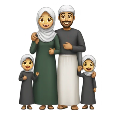 Happy Muslims family sticker