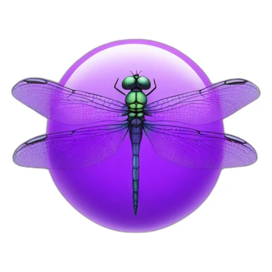 dragonfly in a purple orb sticker