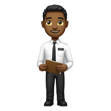 mormon missionary with one black nametag over the left side of the chest with a clipboard on hand, shown half of the body, completely white shirt sticker