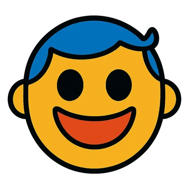 vibrant toon style smiling face sticker