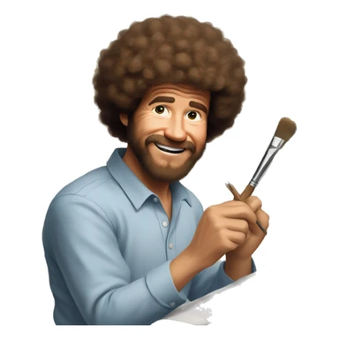 bob ross painting him self painting him self painting him self painting him self sticker