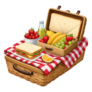 picnic with red and white checkered blanket sticker