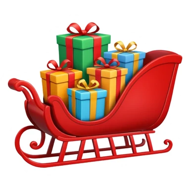gifts in Santa's sleigh sticker