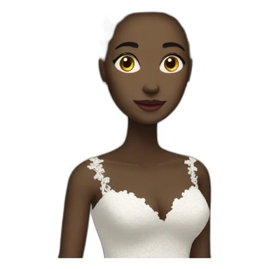 black lacy wedding dress sticker