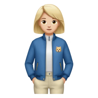 bitte mach mir ein typen der blond ist mit in einer 6pm jacke und eine weißen hose sticker