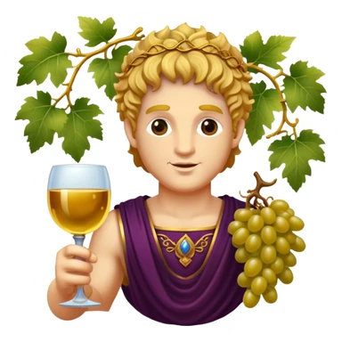 Bacchus Roman god of wine with grape vines and goblet sticker